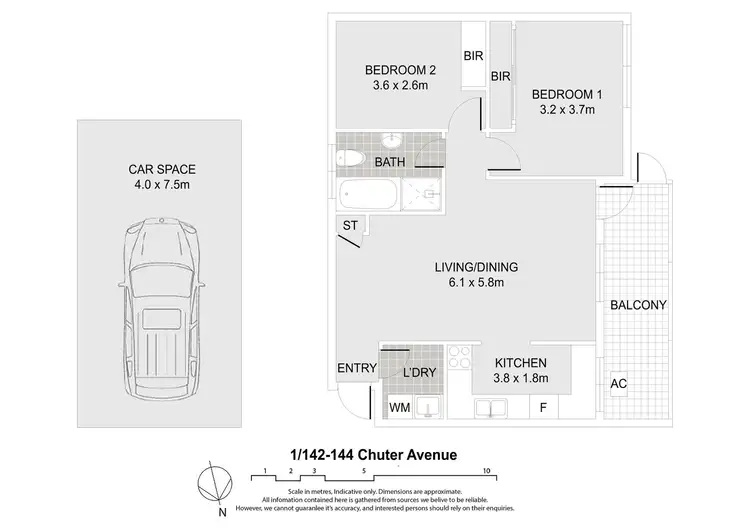 Floorplan of Homely apartment listing, 1/142-144 Chuter Avenue, Sans Souci NSW 2219
