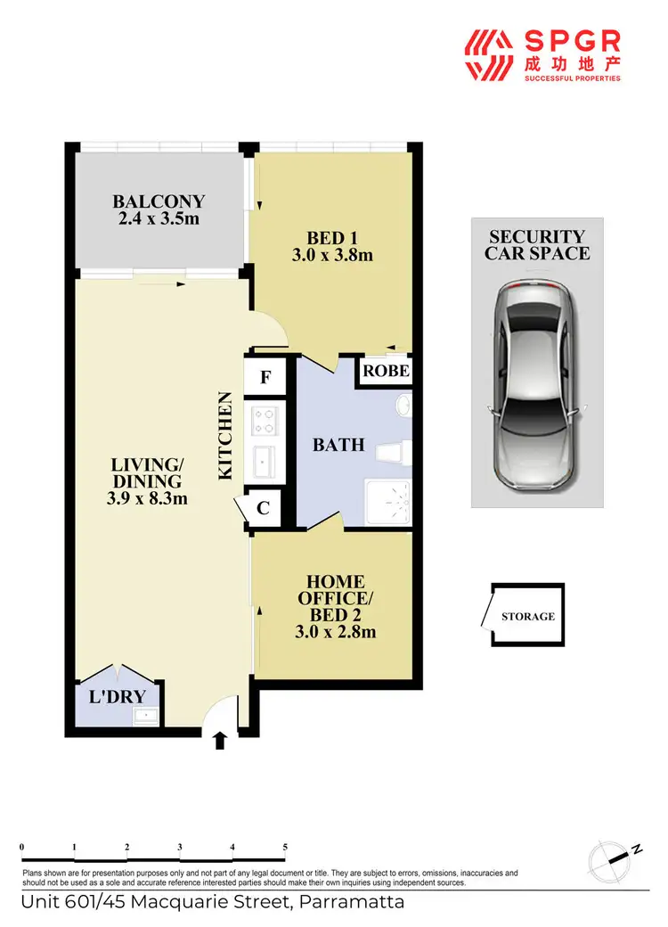 Floorplan of Homely apartment listing, 601/45 Macquarie Street, Parramatta NSW 2150