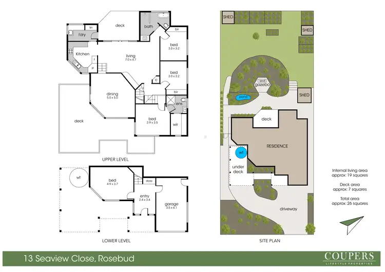 Floorplan of Homely house listing, 13 Seaview Close, Rosebud VIC 3939