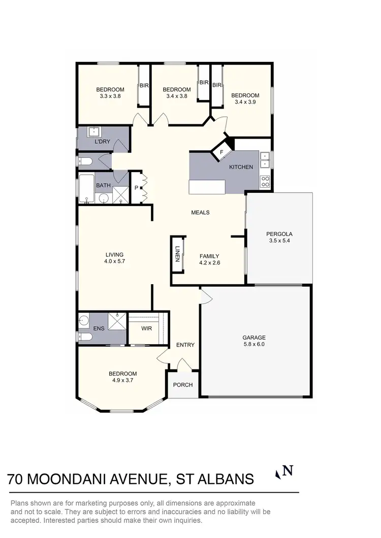 Floorplan of Homely house listing, 70 Moondani Avenue, St Albans VIC 3021