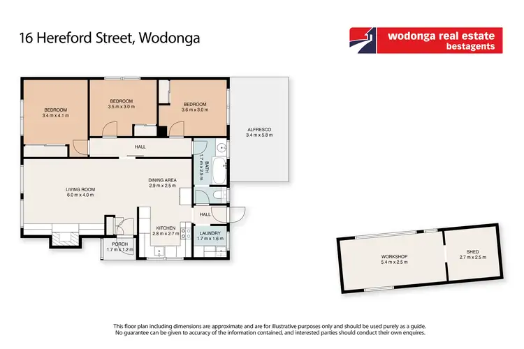 Floorplan of Homely house listing, 16 Hereford Street, Wodonga VIC 3690