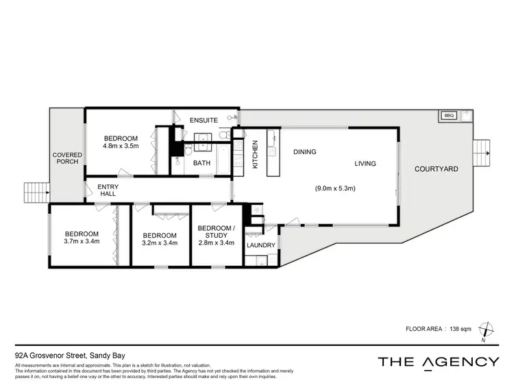 Floorplan of Homely house listing, 92A Grosvenor Street, Sandy Bay TAS 7005