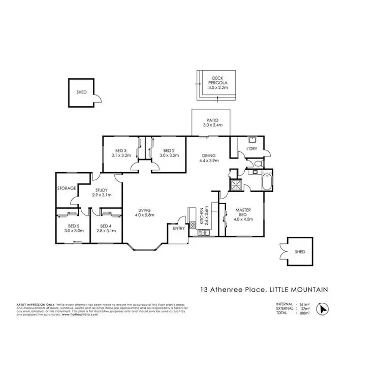 Floorplan of Homely house listing, 13 Athenree Place, Little Mountain QLD 4551