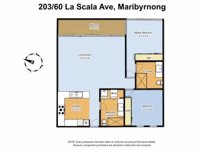 Floorplan of Homely apartment listing, 203/60 La Scala Avenue, Maribyrnong VIC 3032