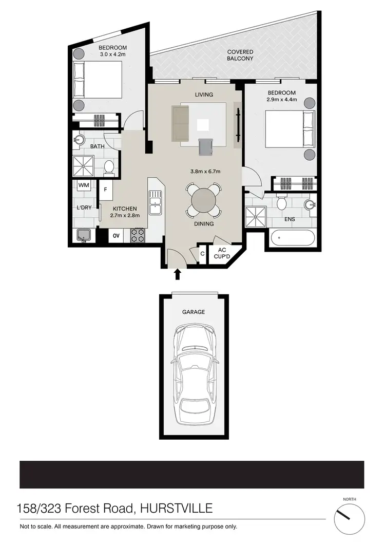 Floorplan of Homely apartment listing, 158/323 Forest Road, Hurstville NSW 2220