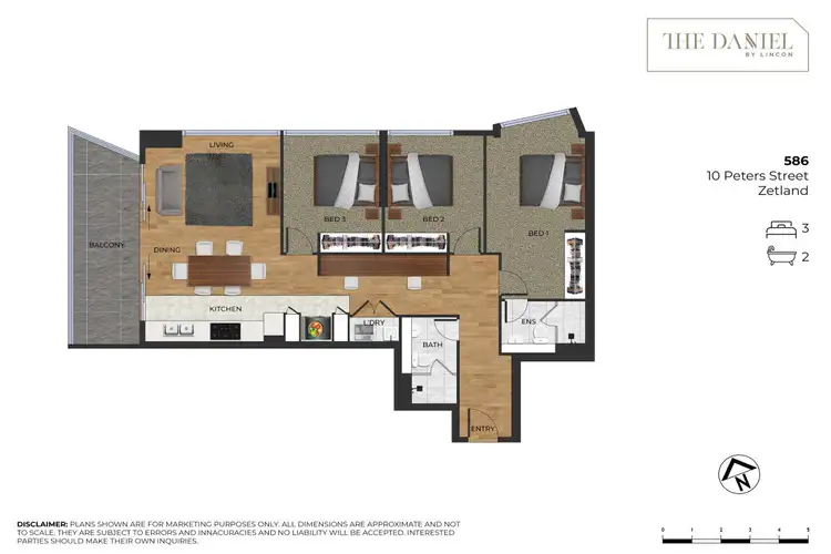Floorplan of Homely apartment listing, 586/10 Peters Street, Zetland NSW 2017