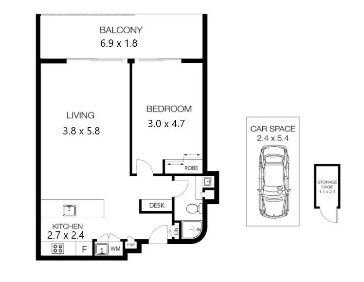 Floorplan of Homely apartment listing, Level 1/8 Northcote Street, Naremburn NSW 2065