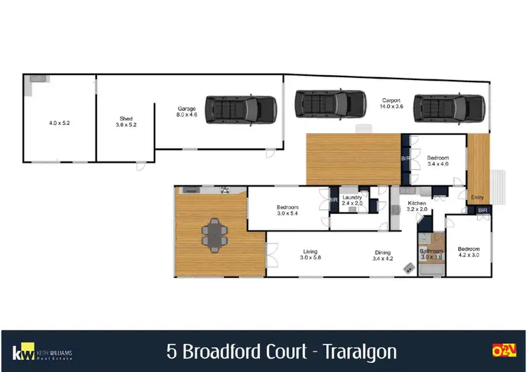 Floorplan of Homely house listing, 5 Broadford Court, Traralgon VIC 3844