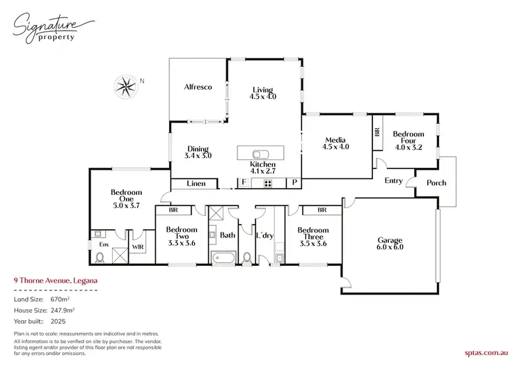 Floorplan of Homely house listing, 9 Thorne Avenue, Legana TAS 7277