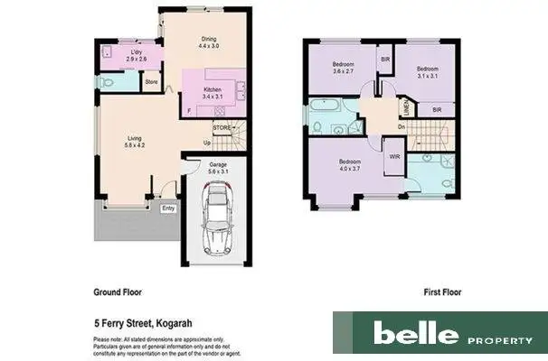 Floorplan of Homely semi-detached listing, 5 Ferry Street, Kogarah NSW 2217