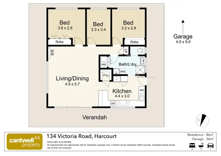 Floorplan of Homely house listing, 134 Victoria Road, Harcourt VIC 3453