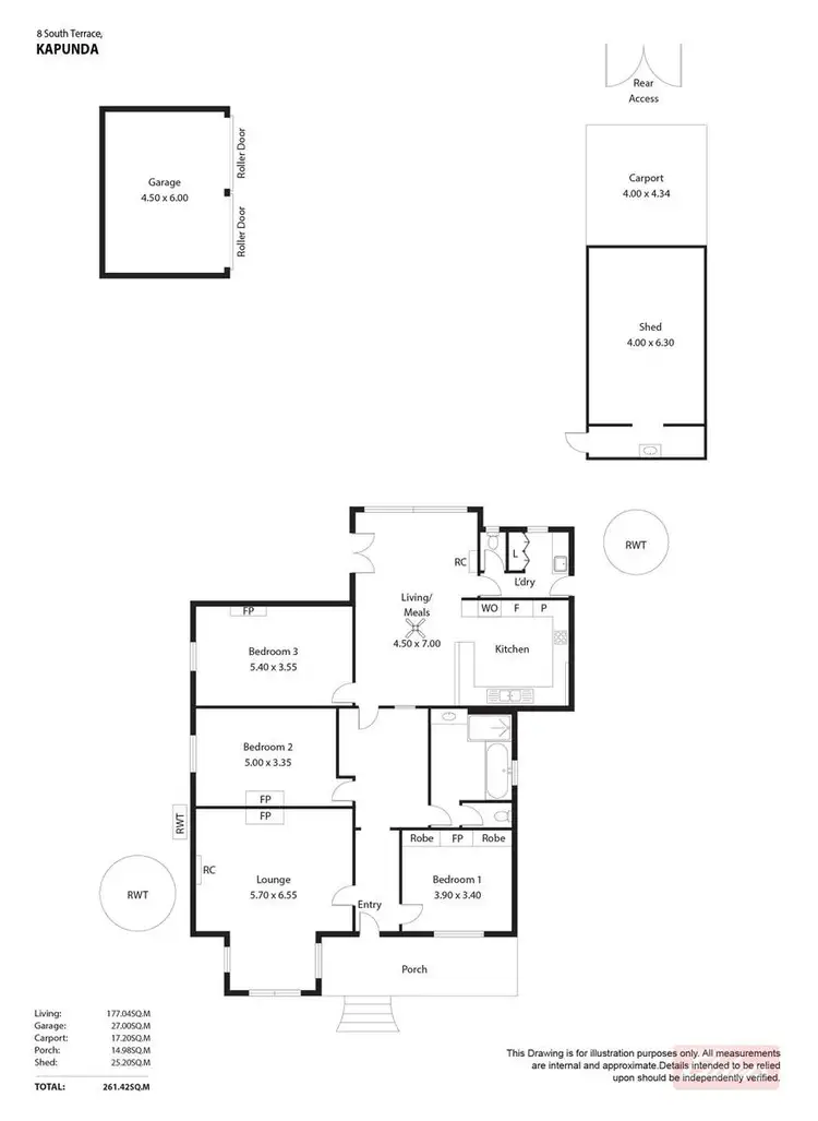 Floorplan of Homely house listing, 8 South Terrace, Kapunda SA 5373