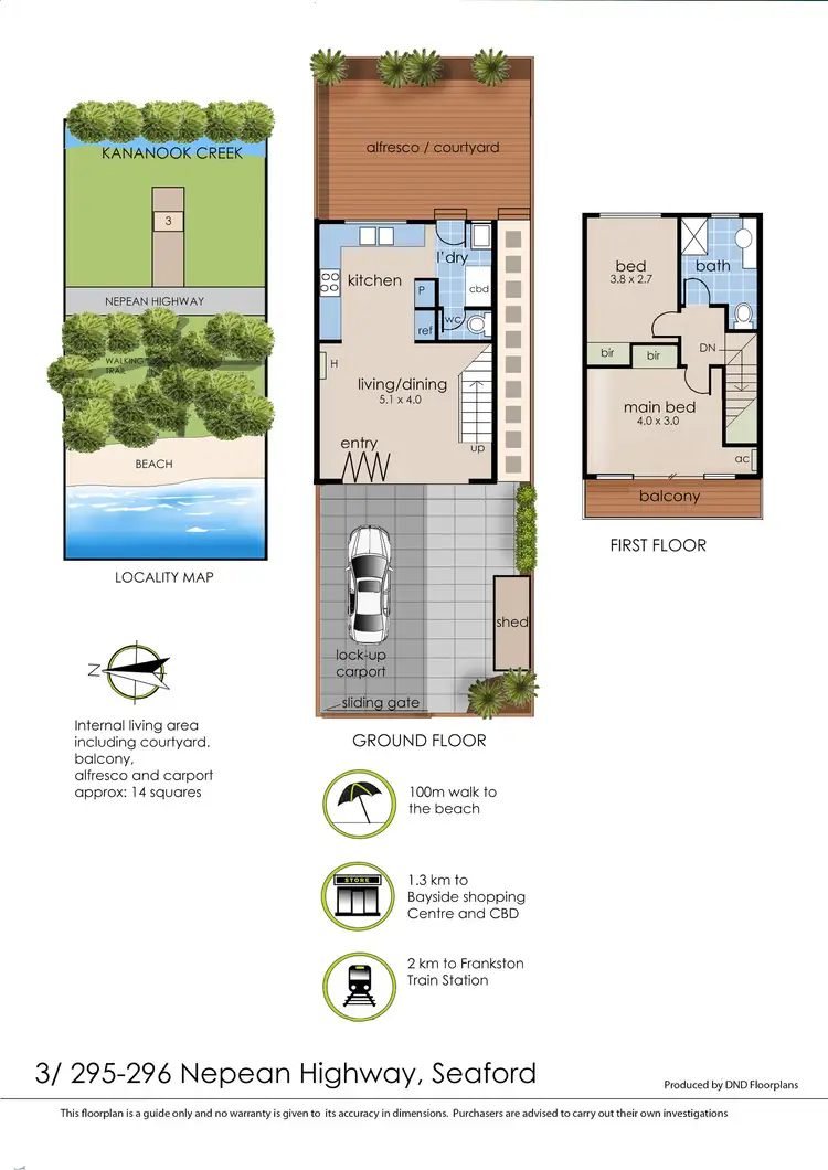 Floorplan of Homely townhouse listing, 3/295-296 Nepean Highway, Seaford VIC 3198