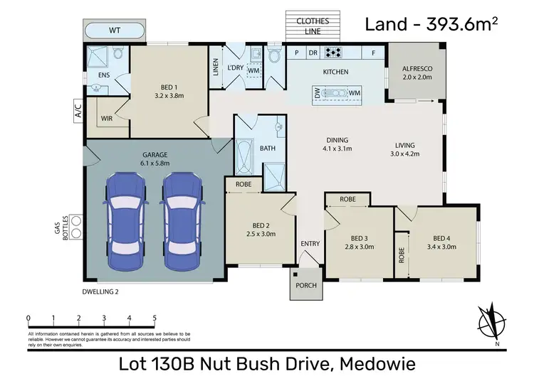 Floorplan of Homely semi-detached listing, 130B Nutbush Drive, Medowie NSW 2318