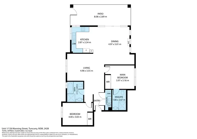 Floorplan of Homely unit listing, 1/126 Manning Street, Tuncurry NSW 2428