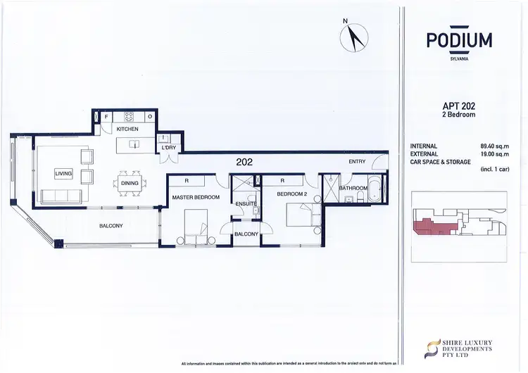 Floorplan of Homely unit listing, 202/11a Clare Street, Sylvania NSW 2224