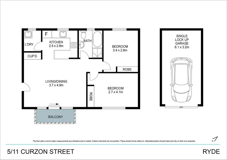 Floorplan of Homely apartment listing, 5/11 Curzon Street, Ryde NSW 2112