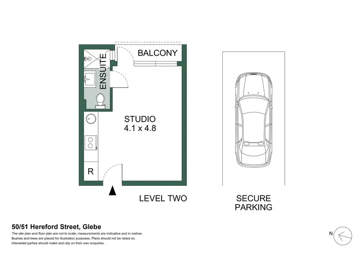 Floorplan of Homely studio listing, 50/51 Hereford Street, Glebe NSW 2037