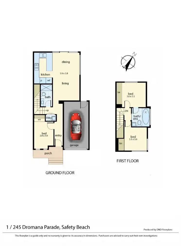 Floorplan of Homely townhouse listing, 1/245 Dromana Parade, Safety Beach VIC 3936