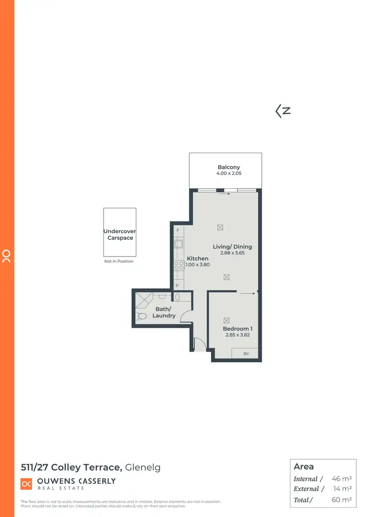 Floorplan of Homely apartment listing, 511/27 Colley Terrace, Glenelg SA 5045