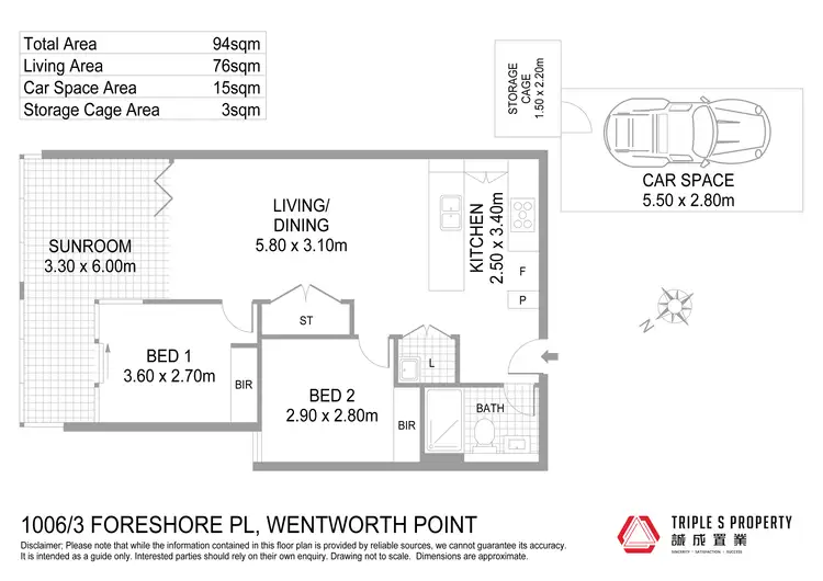 Floorplan of Homely apartment listing, 1006/3 Foreshore Place, Wentworth Point NSW 2127