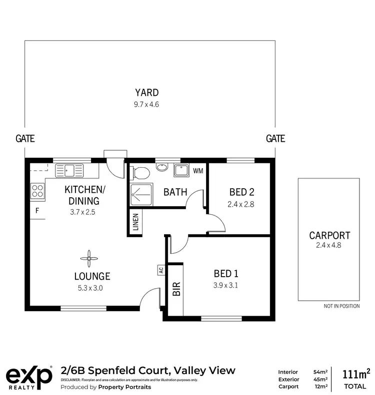 Floorplan of Homely unit listing, 2/6B Spenfeld Court, Valley View SA 5093