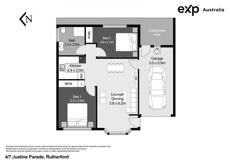 Floorplan of Homely unit listing, 4/7 Justine Parade, Rutherford NSW 2320