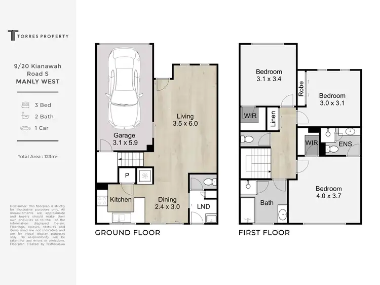 Floorplan of Homely townhouse listing, 9/20 Kianawah Road South, Manly West QLD 4179