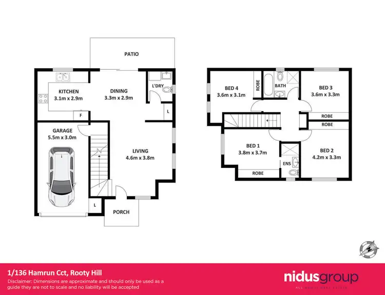 Floorplan of Homely townhouse listing, 1/136 Hamrun Circuit, Rooty Hill NSW 2766