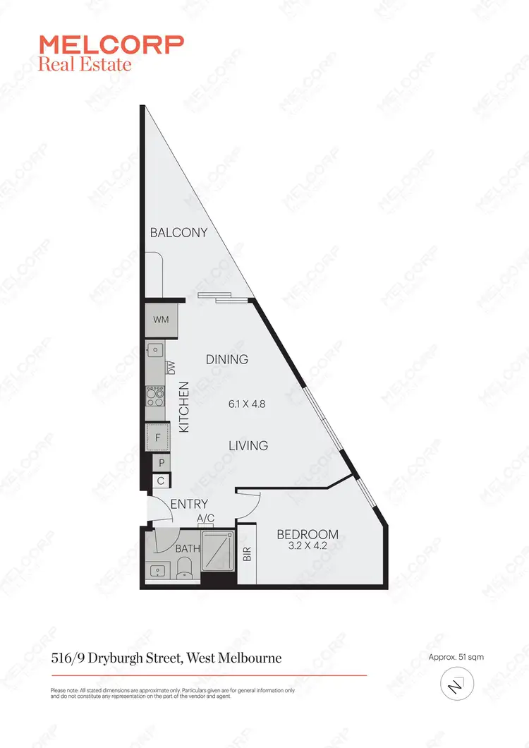 Floorplan of Homely apartment listing, 516/9 Dryburgh Street, West Melbourne VIC 3003