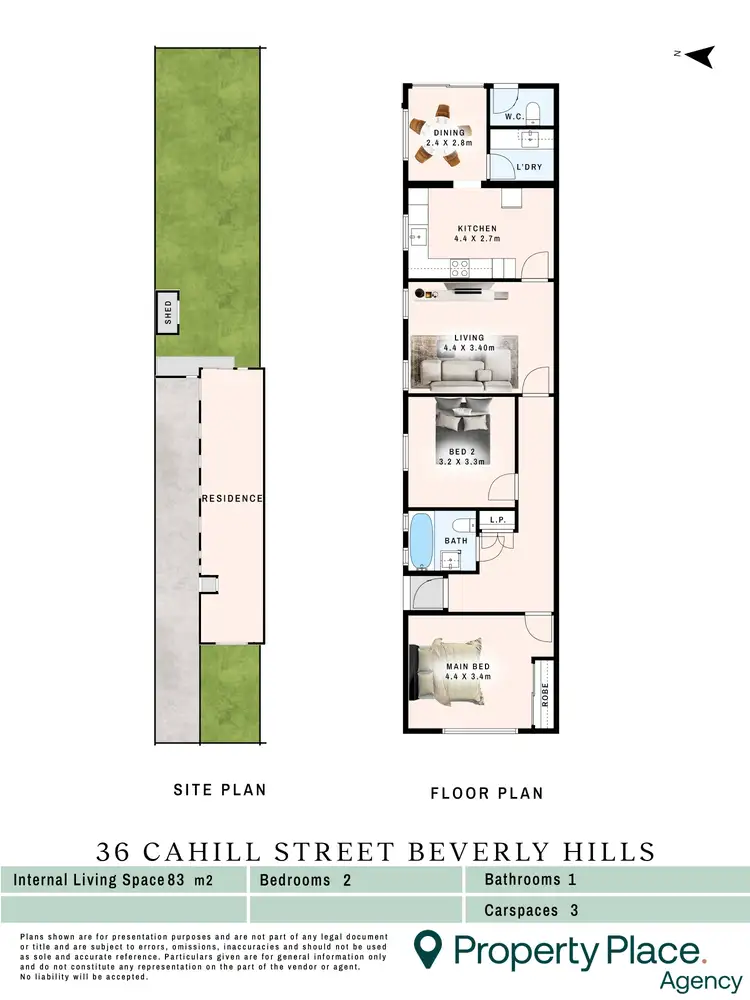 Floorplan of Homely semi-detached listing, 36 Cahill Street, Beverly Hills NSW 2209