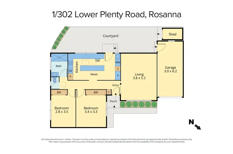 Floorplan of Homely unit listing, 1/302 Lower Plenty Road, Rosanna VIC 3084