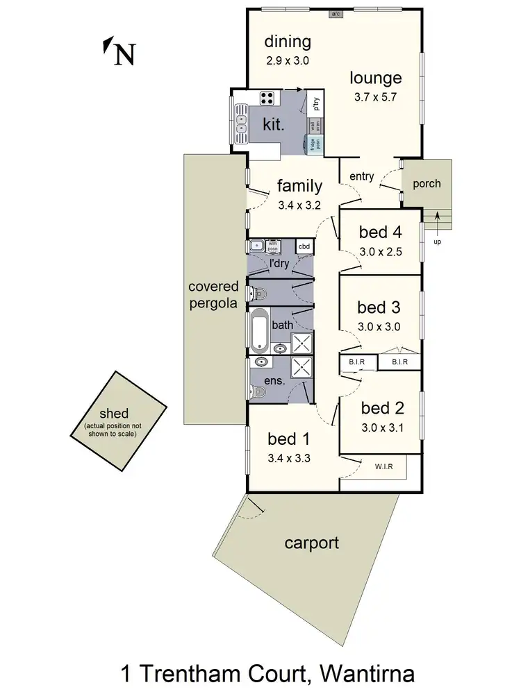 Floorplan of Homely house listing, 1 Trentham Court, Wantirna VIC 3152