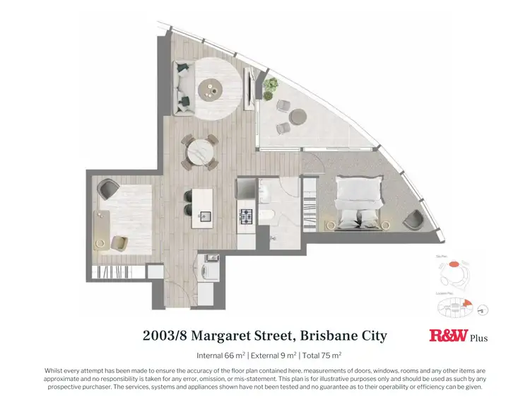Floorplan of Homely apartment listing, 2003/8 Margaret Street, Brisbane City QLD 4000