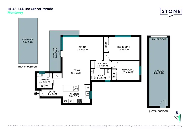 Floorplan of Homely unit listing, 11/143 The Grand Parade, Monterey NSW 2217