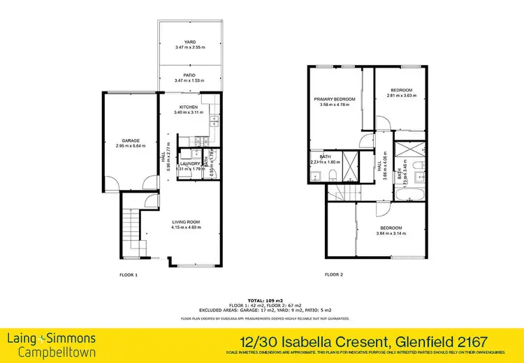 Floorplan of Homely townhouse listing, 12/30 Isabella Crescent, Glenfield NSW 2167