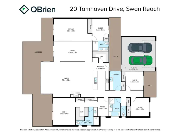 Floorplan of Homely house listing, 20 Tamhaven Drive, Swan Reach VIC 3903