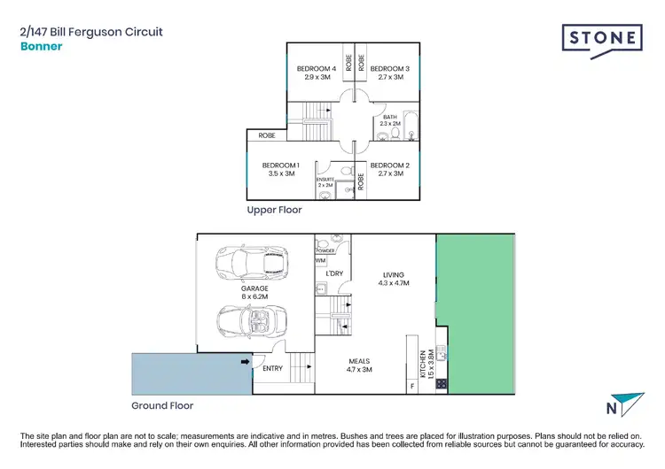 Floorplan of Homely townhouse listing, 2/147 Bill Ferguson Circuit, Bonner ACT 2914