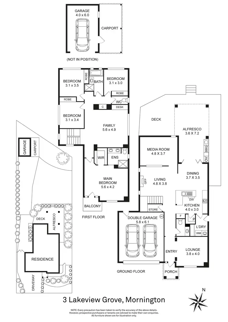 Floorplan of Homely house listing, 3 Lakeview Grove, Mornington VIC 3931
