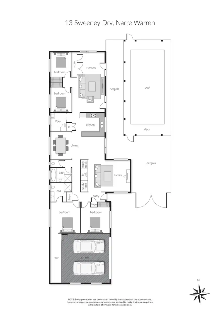 Floorplan of Homely house listing, 13 Sweeney Drive, Narre Warren VIC 3805