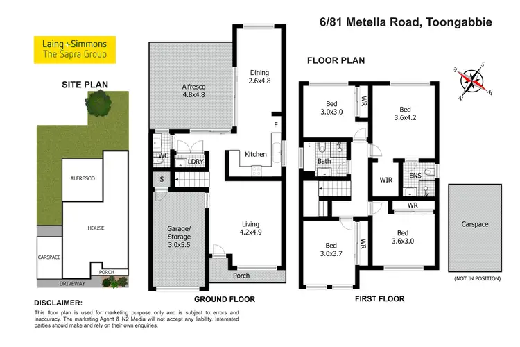 Floorplan of Homely townhouse listing, 6/81 Metella Road, Toongabbie NSW 2146