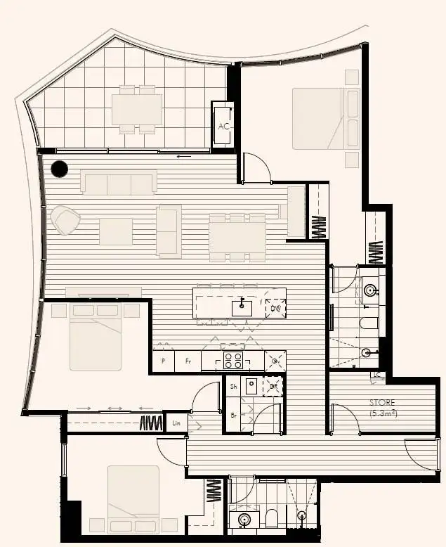 Floorplan of Homely apartment listing, 502/3 Davilak Street, Como WA 6152