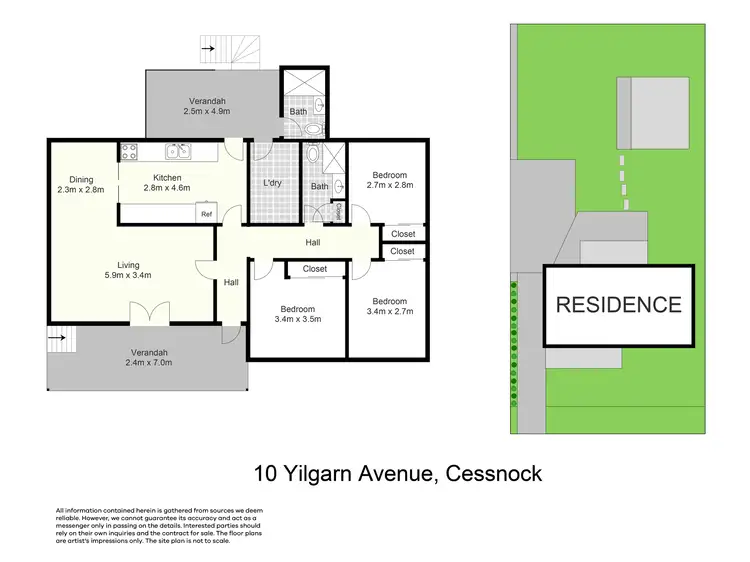 Floorplan of Homely house listing, 10 Yilgarn Avenue, Cessnock NSW 2325