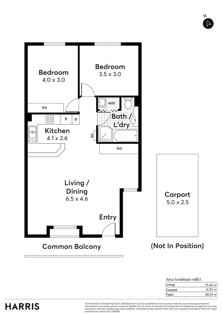 Floorplan of Homely apartment listing, 39/41-47 Melbourne Street, North Adelaide SA 5006