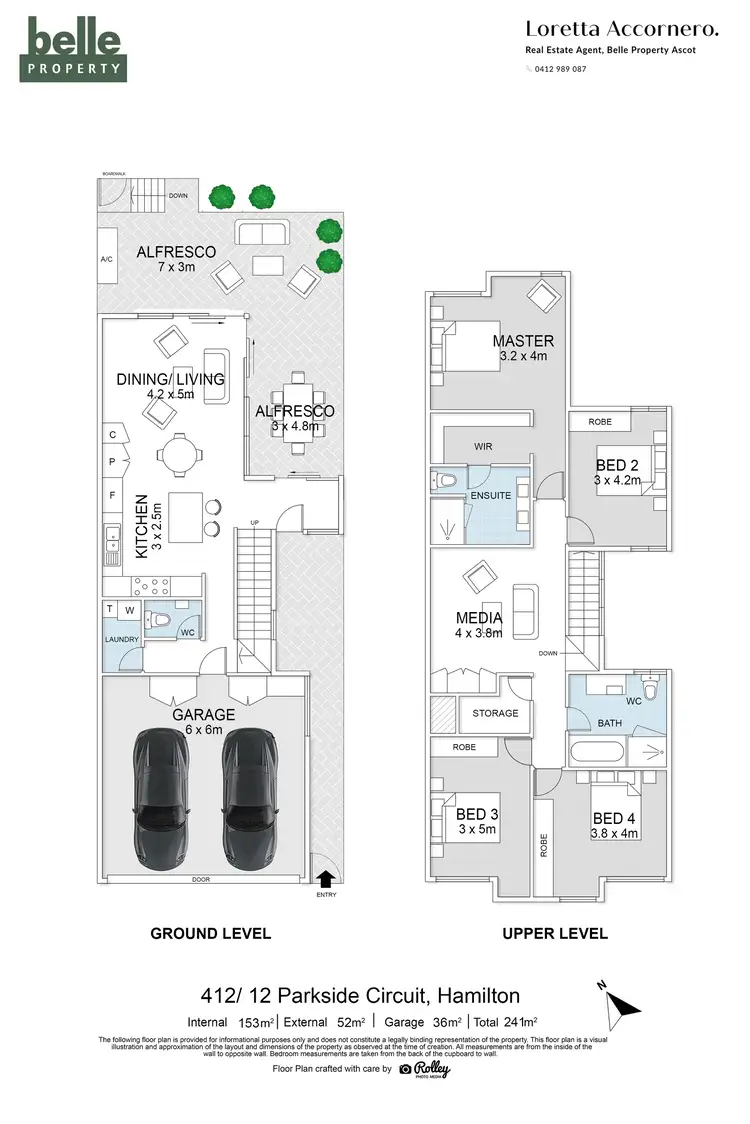 Floorplan of Homely townhouse listing, 612/12-18 Parkside Circuit, Hamilton QLD 4007