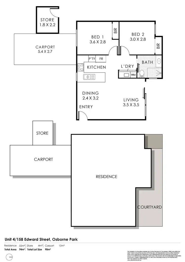 Floorplan of Homely apartment listing, 4/158 Edward Street, Osborne Park WA 6017