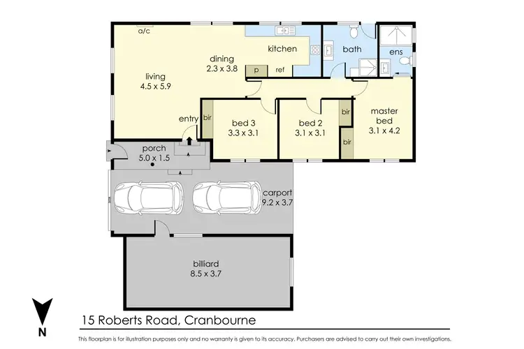 Floorplan of Homely house listing, 15 Roberts Road, Cranbourne VIC 3977