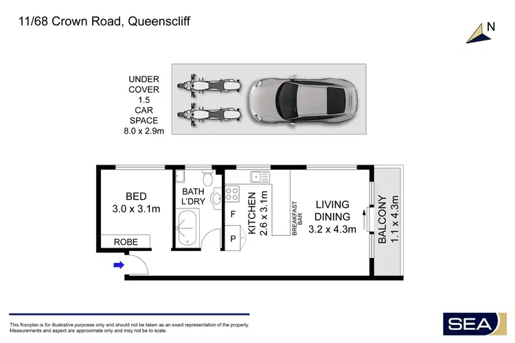 Floorplan of Homely unit listing, 11/68 Crown Road, Queenscliff NSW 2096
