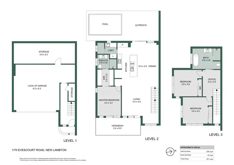 Floorplan of Homely townhouse listing, 1 & 2/70 Evescourt Road, New Lambton NSW 2305