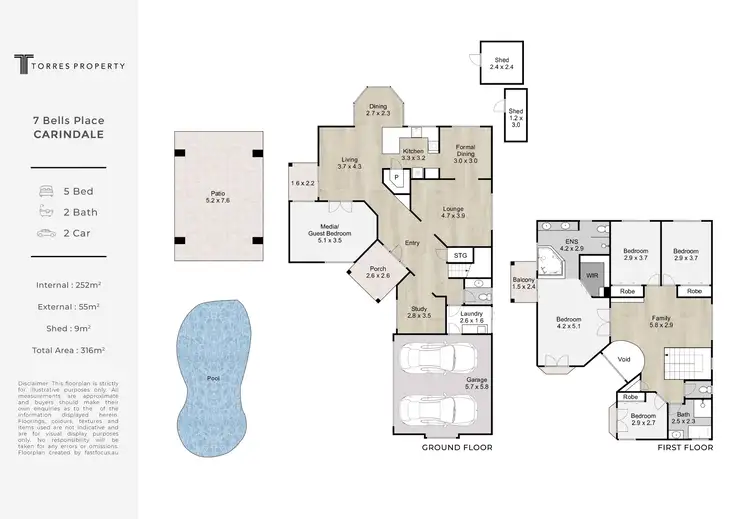 Floorplan of Homely house listing, 7 Bells Place, Carindale QLD 4152